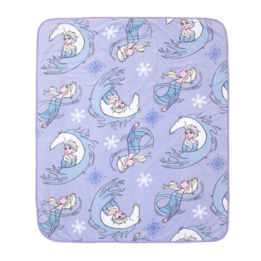 Frozen 2 Elsa and Nokk Lavender and Pink Super Soft Toddler Blanket - 40"x 50"
