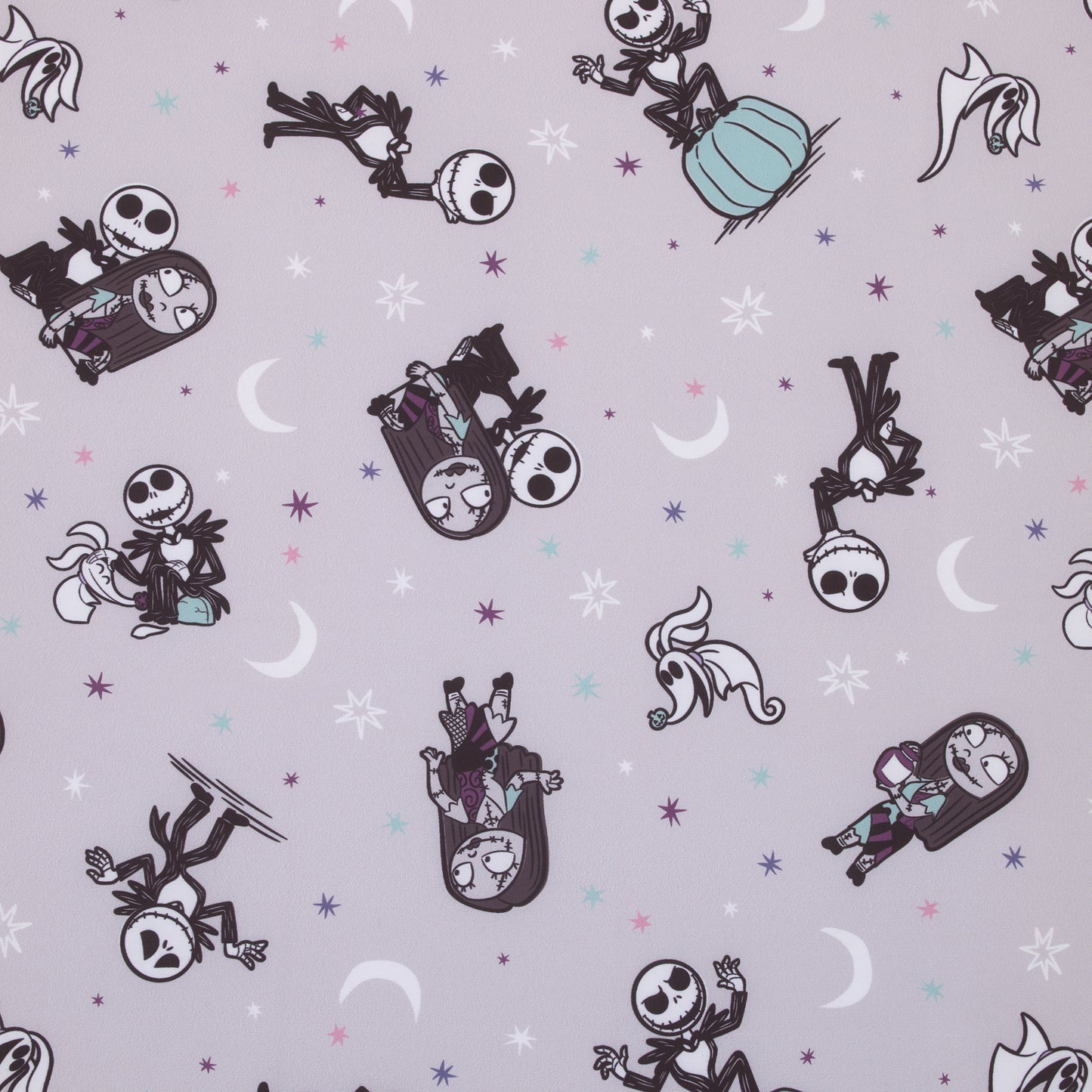 Disney Nightmare Before Christmas Gray, Black, White, and Blue, Jack Skellington Super Soft Nursery Fitted Crib Sheet