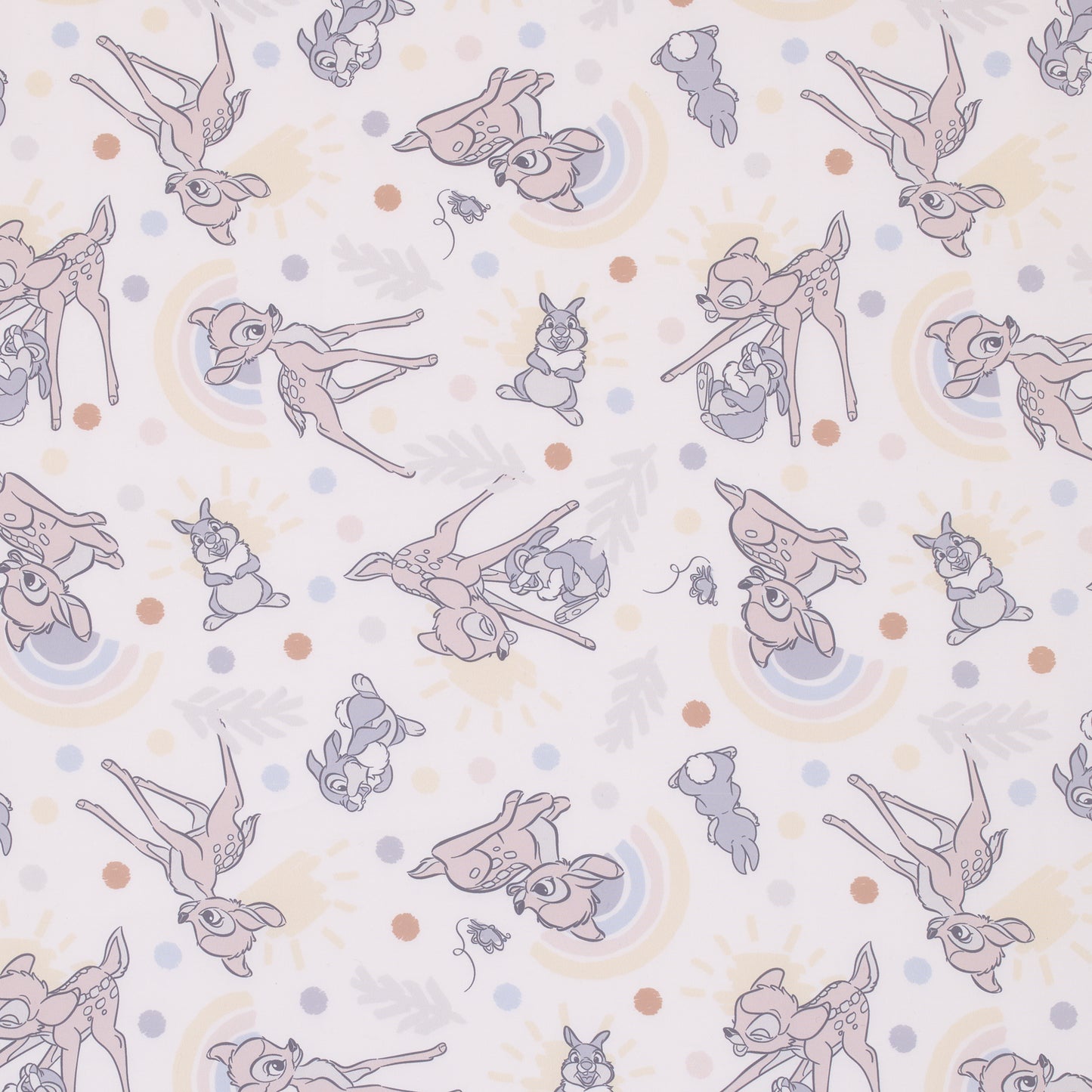 Disney B is for Bambi Tan, Gray, and White Nursery Fitted Crib Sheet