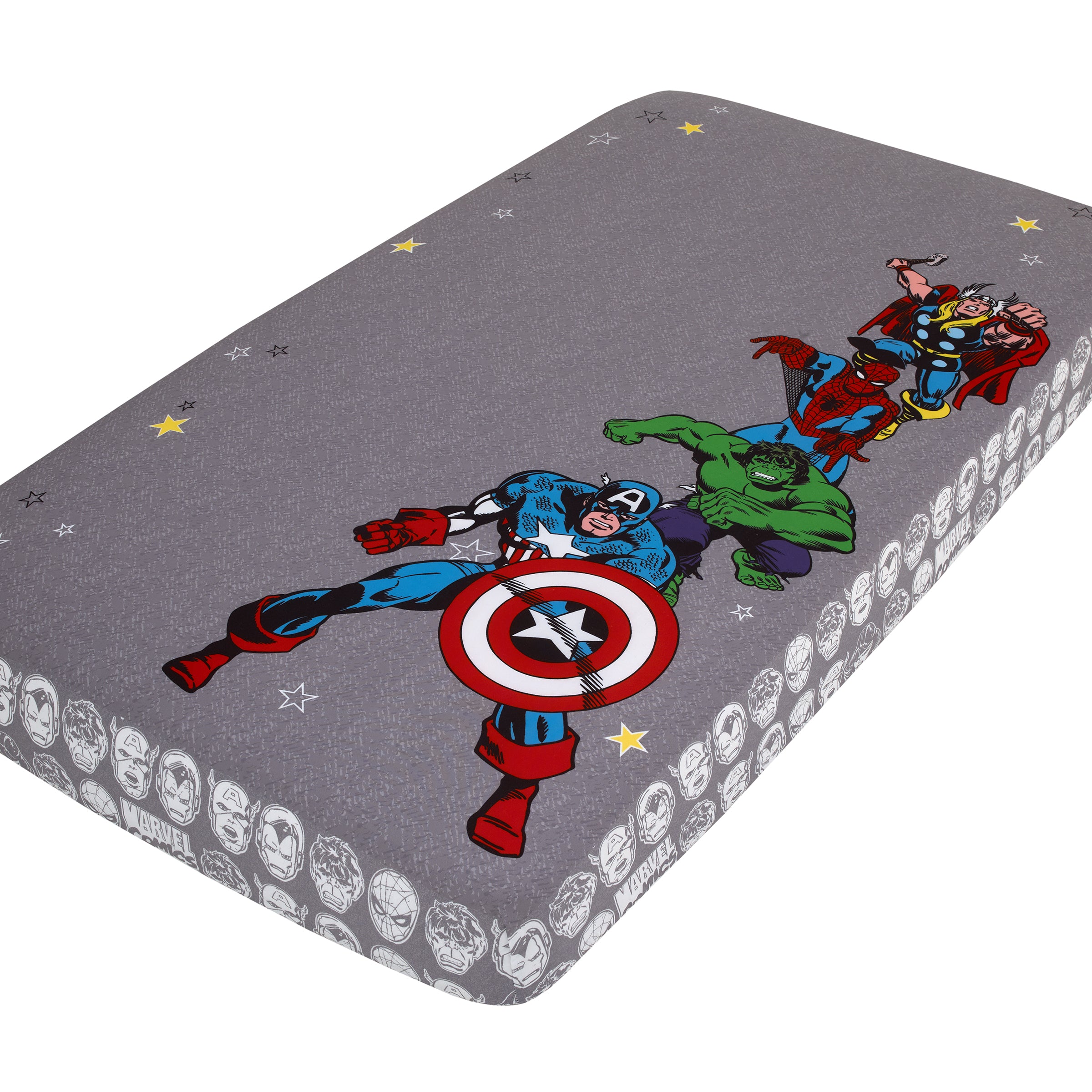 Marvel Comics Grey White Red and Blue Captain America Hulk Spide NoJo Baby