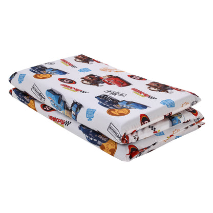 Disney Cars Radiator Springs White, Blue, and Red Lightning McQueen and Tow-Mater Preschool Nap Pad Sheet