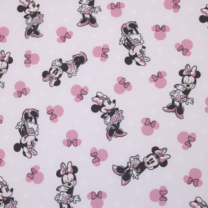 Disney Minnie Mouse Pink, Black, and White Super Soft Nursery Fitted Crib Sheet