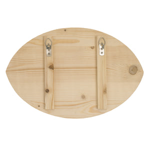 Football Shaped Let's Play Brown and White Wood Wall Décor