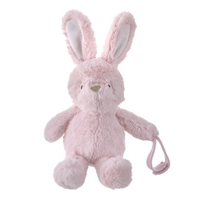 Little Love by NoJo Bunny Shaped Pink and White Plush Pacifier Buddy