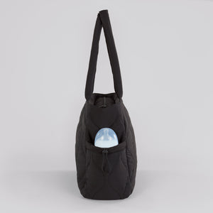 Motherhood Quilted Tote Diaper Bag, Black