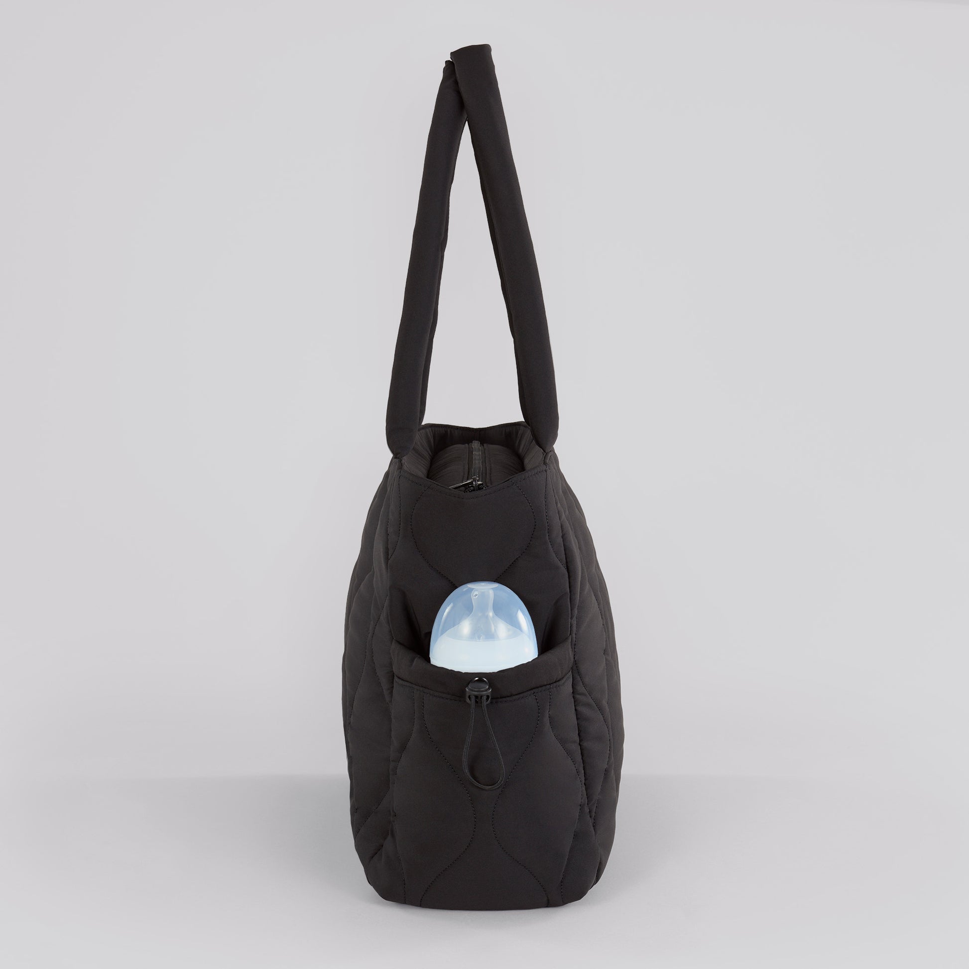 Motherhood Quilted Tote Diaper Bag, Black