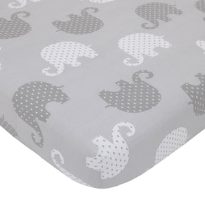 NoJo Dreamer Gray Elephant 8-Piece Nursery Crib Bedding Set