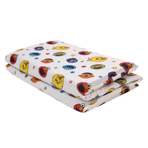 Sesame Street Come and Play Blue, Green, Red and Yellow, Elmo, Big Bird, Cookie Monster, Grover and Oscar the Grouch Preschool Nap Pad Sheet