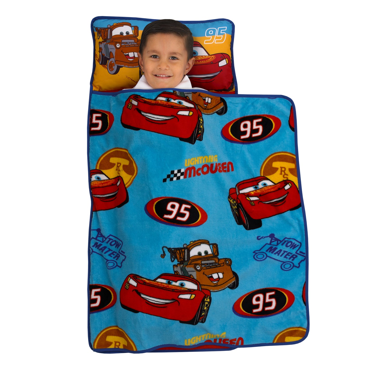 Disney Cars Radiator Springs Blue and Red Lightning McQueen and Tow-Mater Toddler Nap Mat