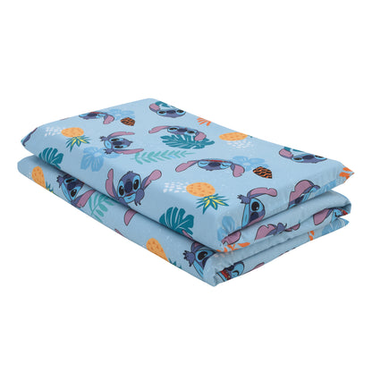Disney Stitch Weird But Cute Blue, Teal and Coral Preschool Nap Pad Sheet