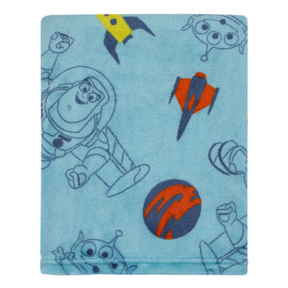Disney Toy Story Aqua, Lime and Orange Buzz Lightyear Super Soft Baby Blanket