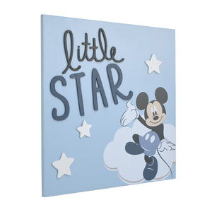 Disney Mickey Mouse Little Star Blue and White Clouds and Stars Wood Wall Decor