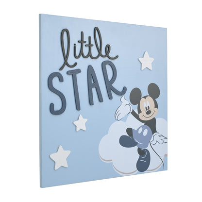 Disney Mickey Mouse Little Star Blue and White Clouds and Stars Wood Wall Décor