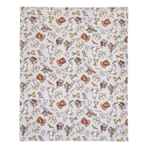 Warner Bros  Harry Potter Magical Moments Grey and White Super Soft Baby Blanket