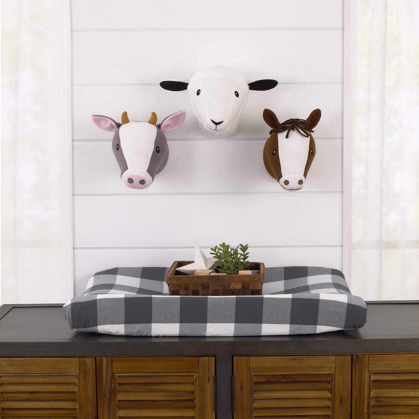 Little Love by NoJo Plush Fleece White Sheep Head Wall Décor