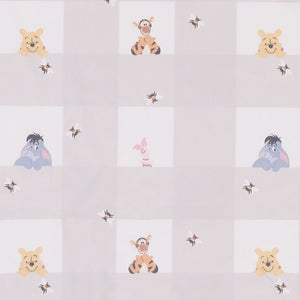 Disney Winnie the Pooh Hugs and Honeycombs Grey and White Plaid with Piglet, Tigger and Eeyore Contoured Changing Pad Cover