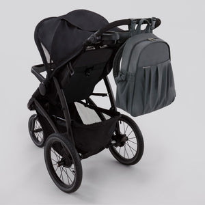 Motherhood Gathered Pocket Backpack Diaper Bag, Gray