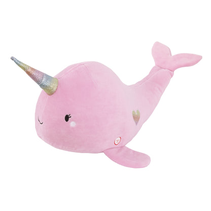 Little Love by NoJo Pink Narwhal Lighted Metallic Horn Plush Stuffed Animal