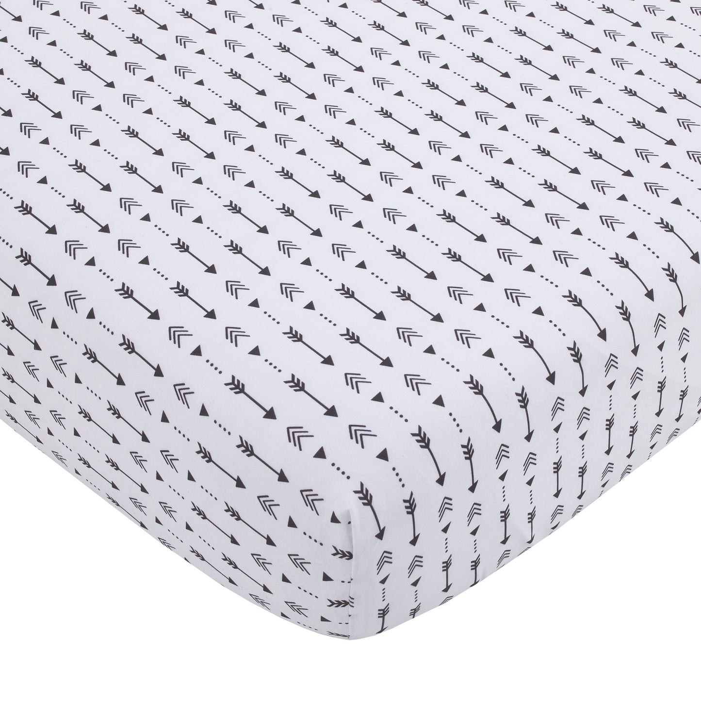 Little Love by NoJo Little Man Cave Ivory and Black Arrows Nursery Fitted Crib Sheet