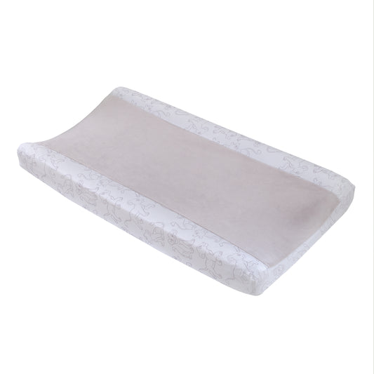 Lion King - Wild About You Taupe and White Super Soft Changing Pad Cover