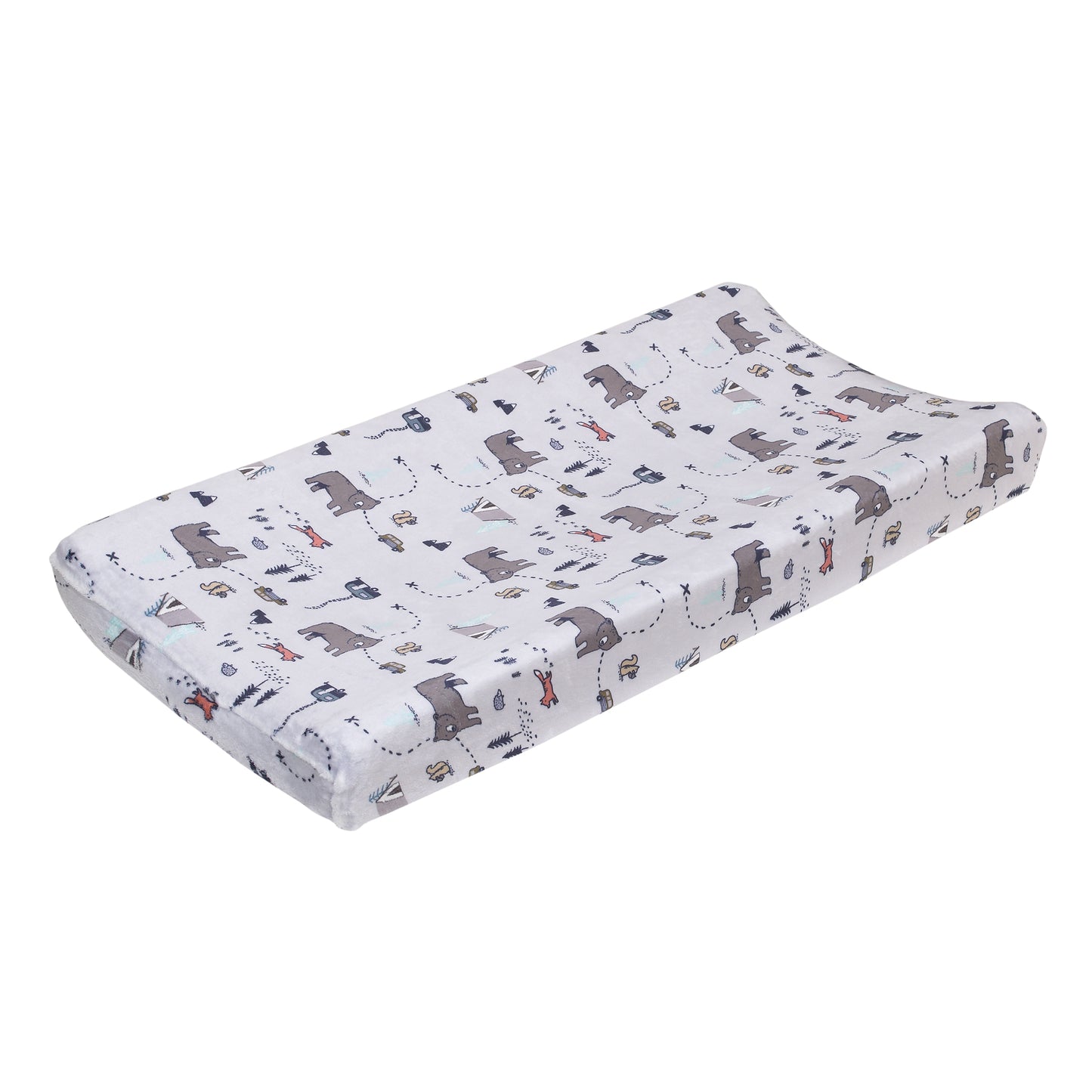 Carter's Woodland Friends Multi Colored Bear and Fox Squirrel Tree Tent Campfire Super Soft Changing Pad Cover