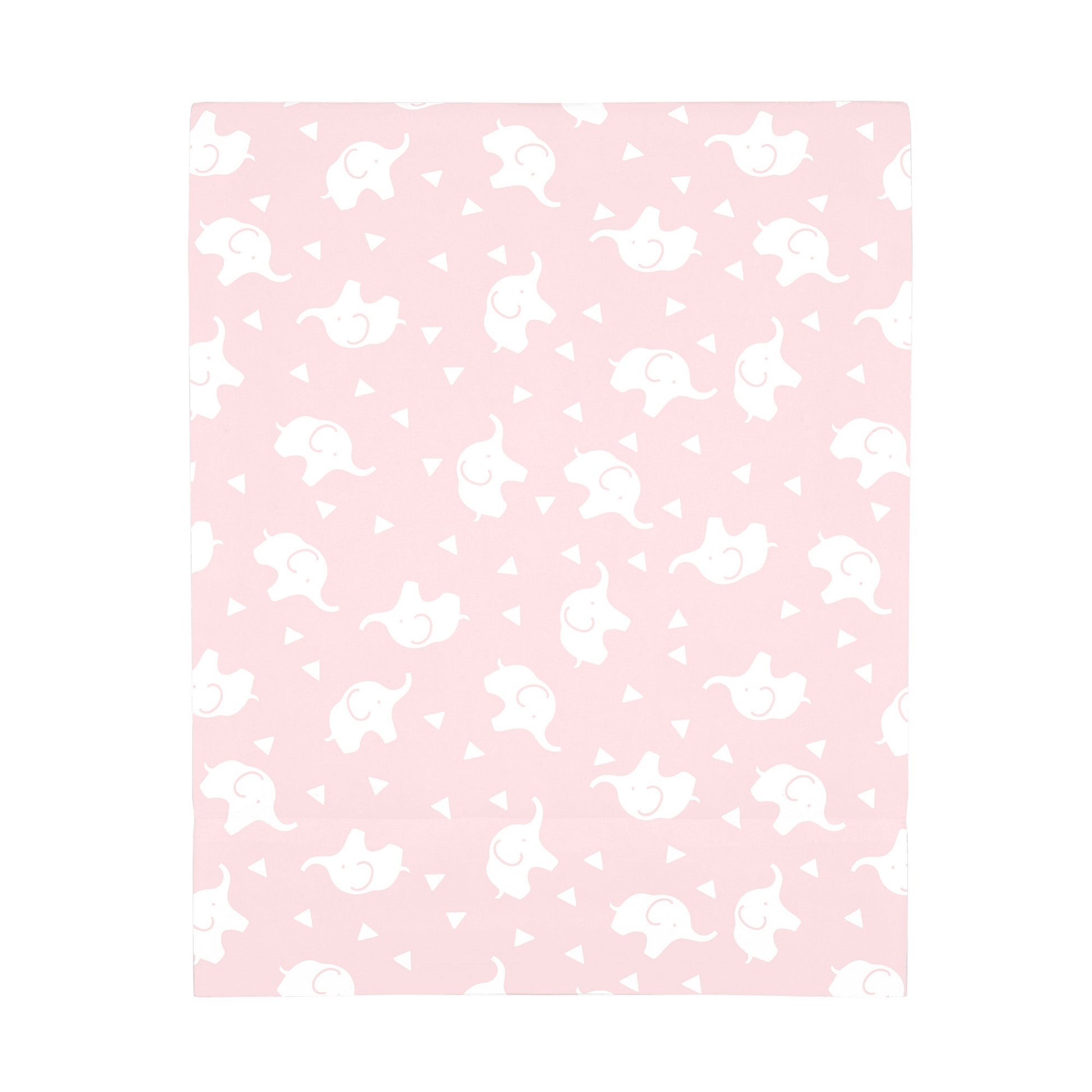 NoJo Super Soft Pink and White Elephant Fitted Mini Crib Sheet