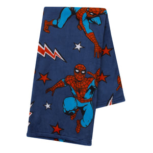 Marvel Spider-Man Blue, Red and White Super Soft Plush Baby Blanket