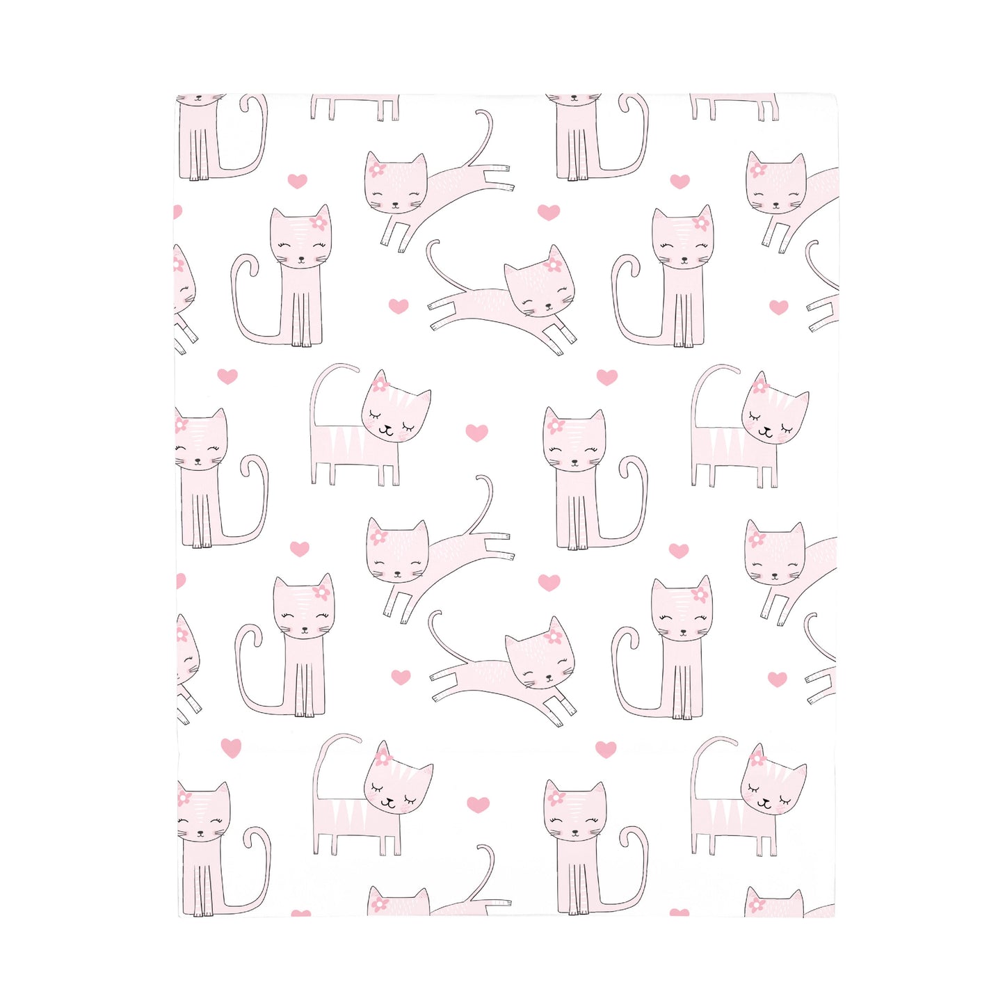 NoJo Super Soft Pink and White Purrdy Kitty Cat Fitted Mini Crib Sheet