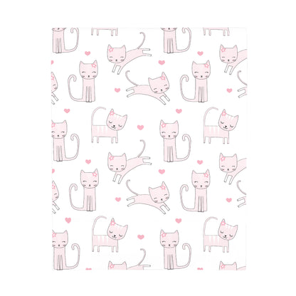 NoJo Super Soft Pink and White Purrdy Kitty Cat Fitted Mini Crib Sheet