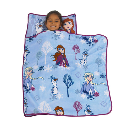 Disney Frozen II Traveling North Lavender, Light Blue and Plum Toddler Nap Mat