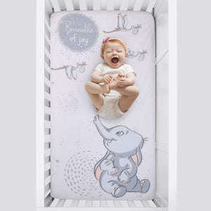 Disney Dumbo Sweet Little Baby Light Blue and White Storks 