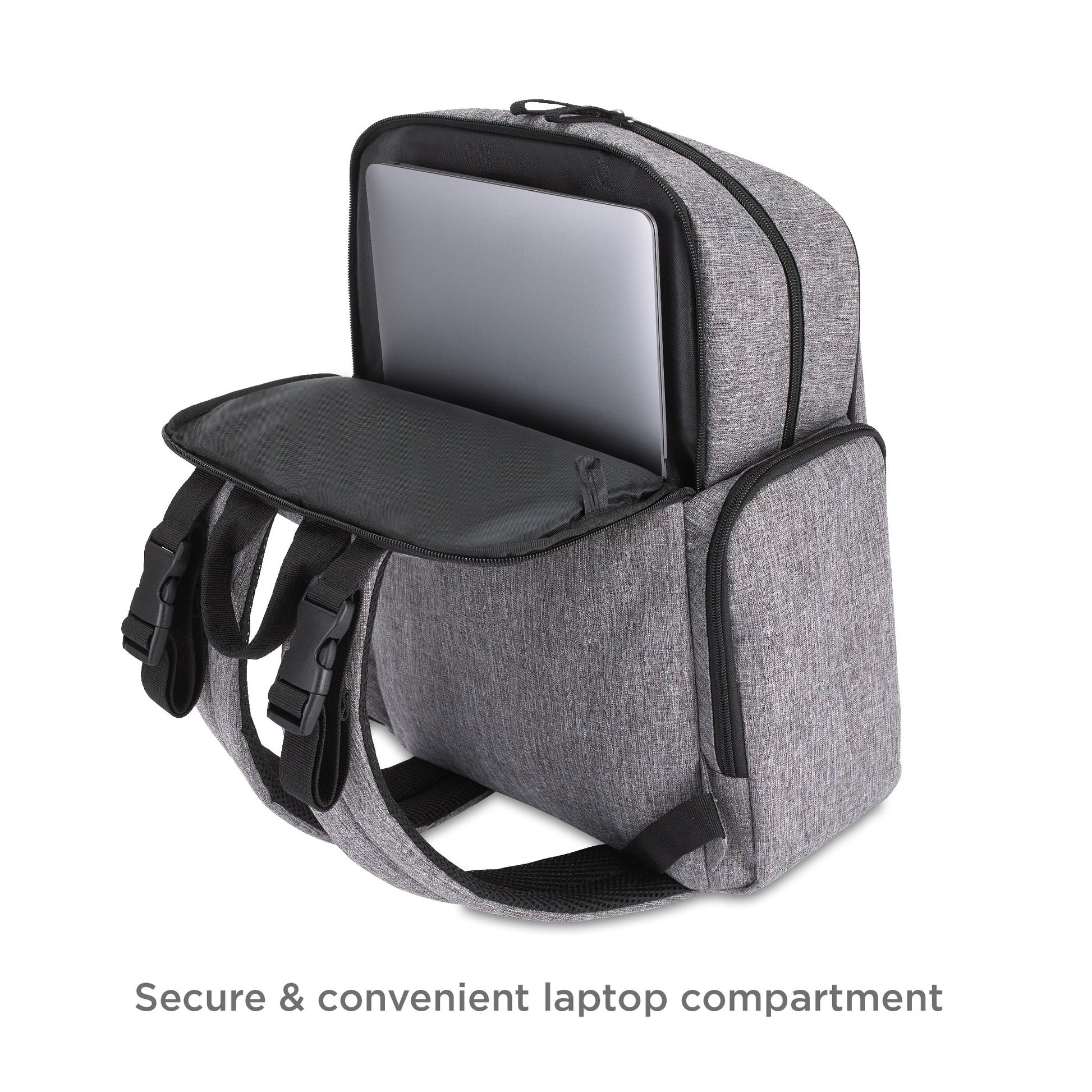 NoJo Baby Boom Gear Backpack Diaper Bag Gray