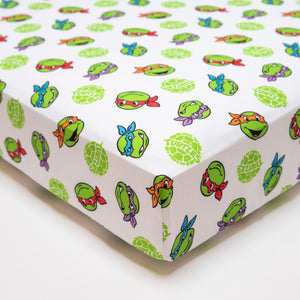 NoJo Teenage Mutant Ninja Turtles 4 Piece Toddler Bed Set - Includes a Comforter, Fitted Bottom Sheet, Flat Top Sheet, Reversible Pillowcase