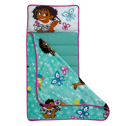 Disney Encanto Tropical Delight Turquoise, Pink, and Teal, Mirabel, Flowers, and Butterflies Toddler Nap Mat