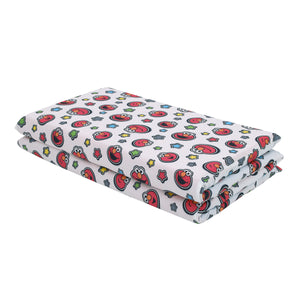 Elmo, Red, Blue, Yellow, Green and White with Stars Super Soft Preschool Nap Pad Sheet