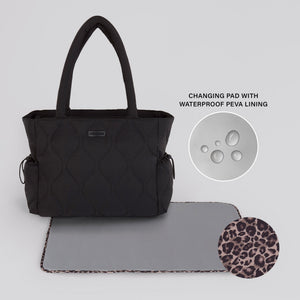 Motherhood Quilted Tote Diaper Bag, Black