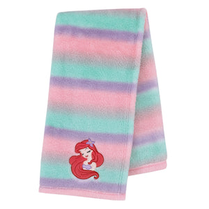 Disney Ariel Watercolor Wishes Pink, Lavender, Aqua, and Orange, One of a Kind Ombre Sherpa Super Soft Baby Blanket