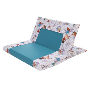Moana Free as the Ocean Aqua, Purple, Orange, and White Tropical Preschool Nap Pad Sheet