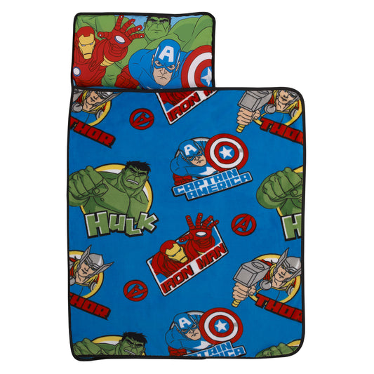 Marvel The Avengers I Am A Hero Blue, Green, Red, and Yellow Toddler Nap Mat