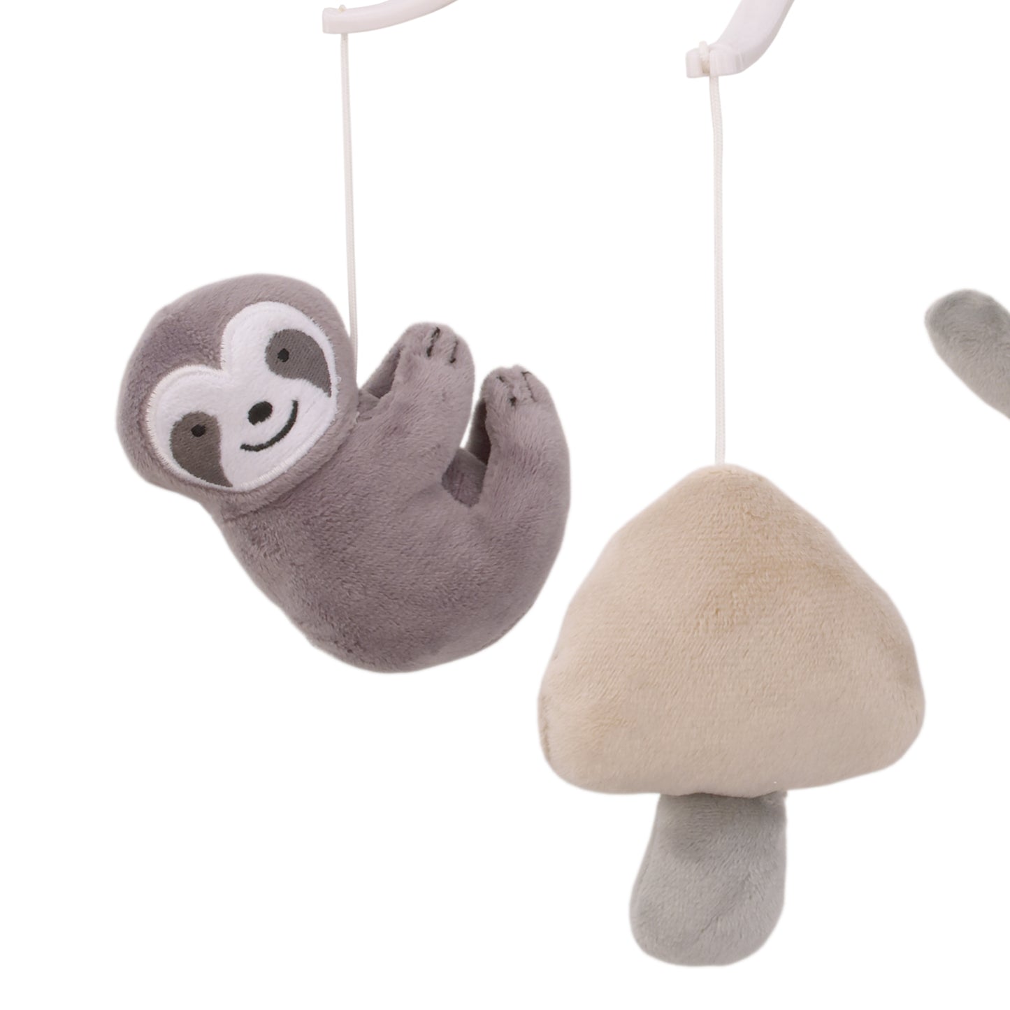 Little Love by NoJo Sloth Let's Hang Out Grey and White Musical Mobile with Sloths, Mushrooms and Trees