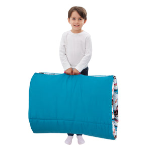 Disney Cars Radiator Springs White, Blue, and Red Lightning McQueen and Tow-Mater Deluxe Easy Fold Toddler Nap Mat