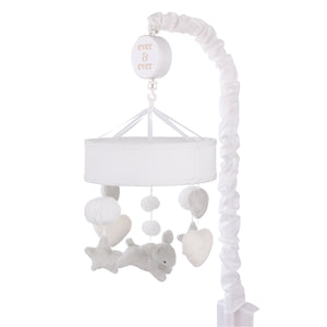 Ever & Ever Bunny Star Gray, White, and Ivory Plush Bunnies, Stars, and Hearts Musical Mobile