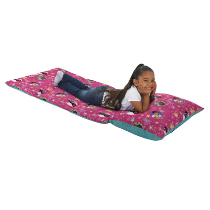 Disney Encanto Tropical Delight Pink and Aqua, Mirabel and Isabella Deluxe Easy Fold Toddler Nap Mat