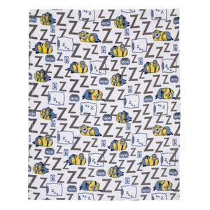 Illumination Lazy Minions Club Gray, Blue, Yellow, and White Super Soft Toddler Blanket