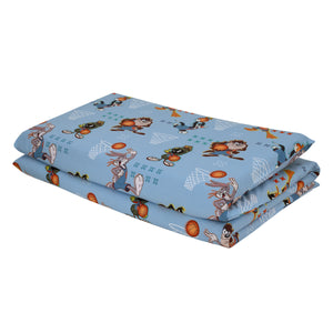 Warner Bros  Space Jam Blue, Orange and Teal Looney Tunes Preschool Nap Pad Sheet
