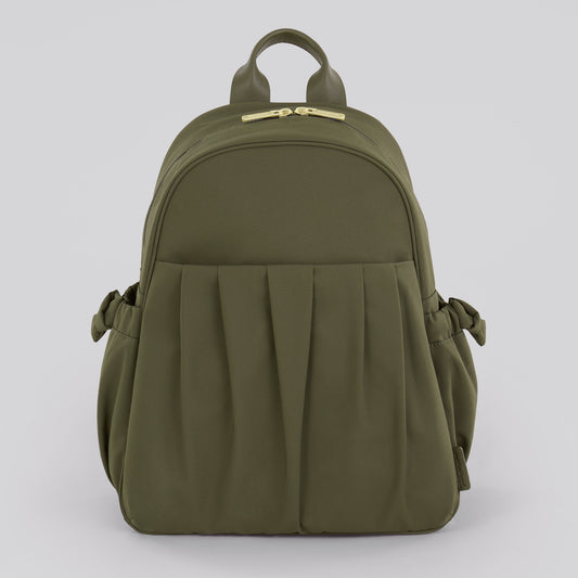 Motherhood Gathered Pocket Backpack Diaper Bag, Olive