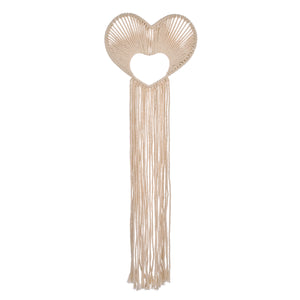 Little Love by NoJo Natural Ivory MacramÃ© Heart Shaped Wall DÃ©cor with Fringe, 18