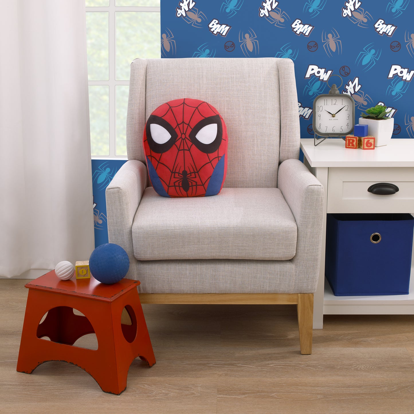 Marvel Spiderman to the Rescue Red and Blue Shaped Squishy Pillow