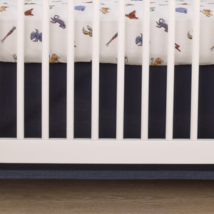 Warner Bros  Harry Potter Welcome Little Wizard Navy, Burgundy, Blue, and White 100% Cotton Fitted Crib Sheet