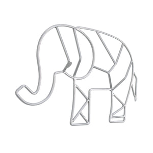 NoJo Elephant Shaped Wire Nursery Wall Decor, Grey Finish